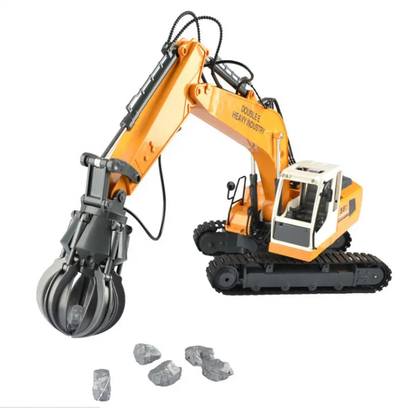 Double E E561-003 RC Excavator Truck  1/16 Scale 2.4GHz 3 In 1 Construction Truck Metal Shovel and Drill RC Toy For Kids
