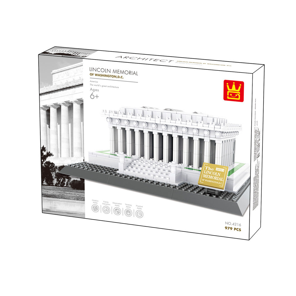 979 PCS Building Blocks Architecture Lincoln Memorial Kids Adult Toys Gift