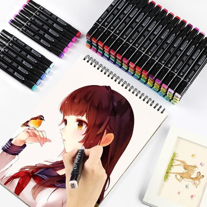 80 PCS Color Marker Art Set Double Head Alcohol Based Children Gift
