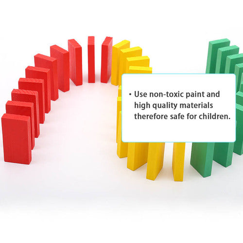 Fonderland 240pcs Wooden Domino Block Tiles Tumbling Dominoes Knock Down Toys AU