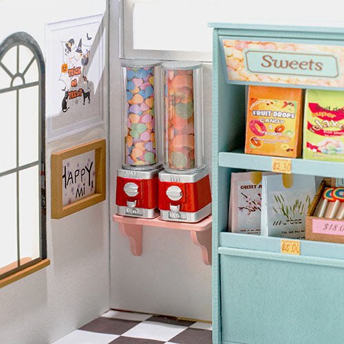 Robotime Rolife Rainbow Candy House DIY Miniature House LED Light Cute Fairy Tale Atmosphere DG158