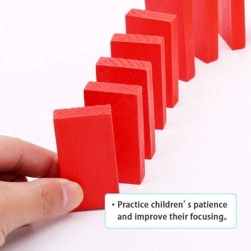 Fonderland 960pcs Wooden Domino Block Tiles Tumbling Dominoes Knock Down Toys AU