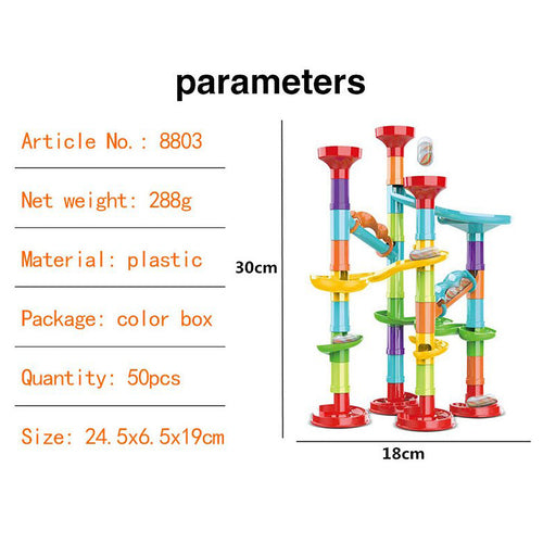 50pcs Marble Race Run BuildingBlocks Toys Educational Preschool Kids DeluxeSet