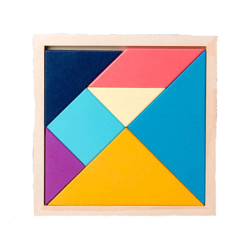 18cm Wooden Tangram Macaron Educational Montessori Toy Kid Puzzle Preschool