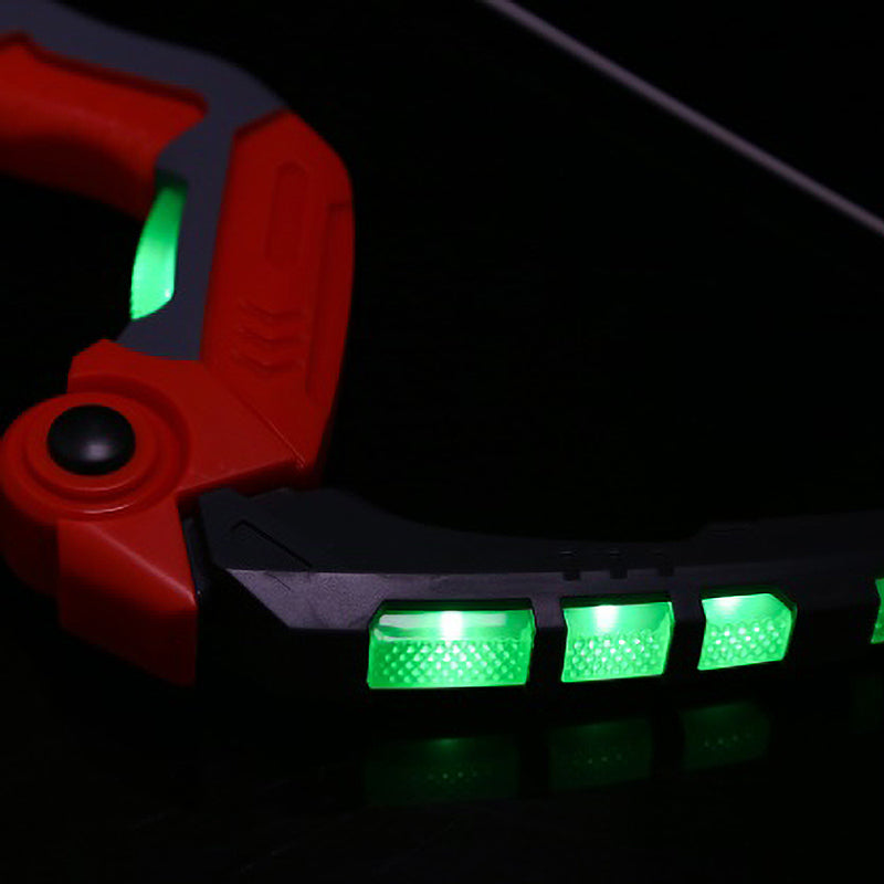 Light Up Laser Aiming Bow with 3 Suction Cup Arrows Kid Archery Toy Set Red