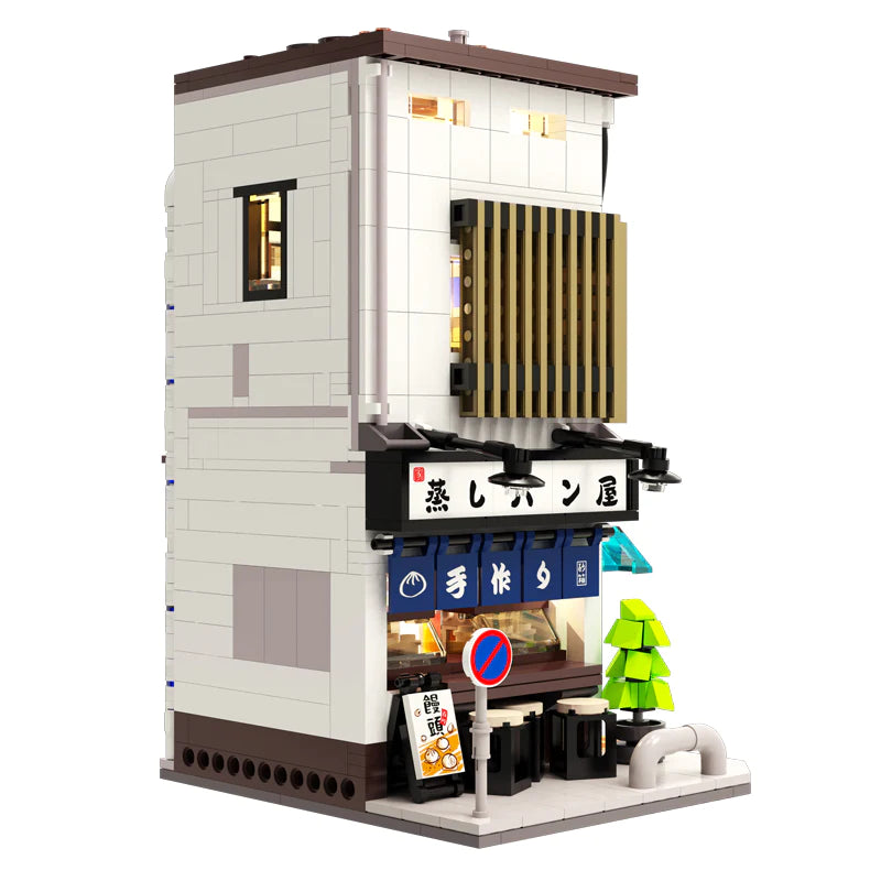 CaDA C66006W 1108 PCS Japanese Steamed Bun Shop LED Lights Open-back Design Double Storage