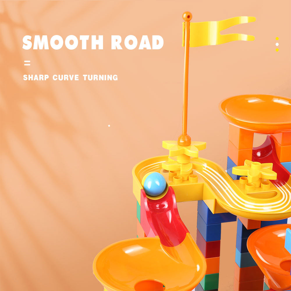 160Pcs Duploed Marble Race Run Building Block Maze Ball Track Toy Preschool Kids