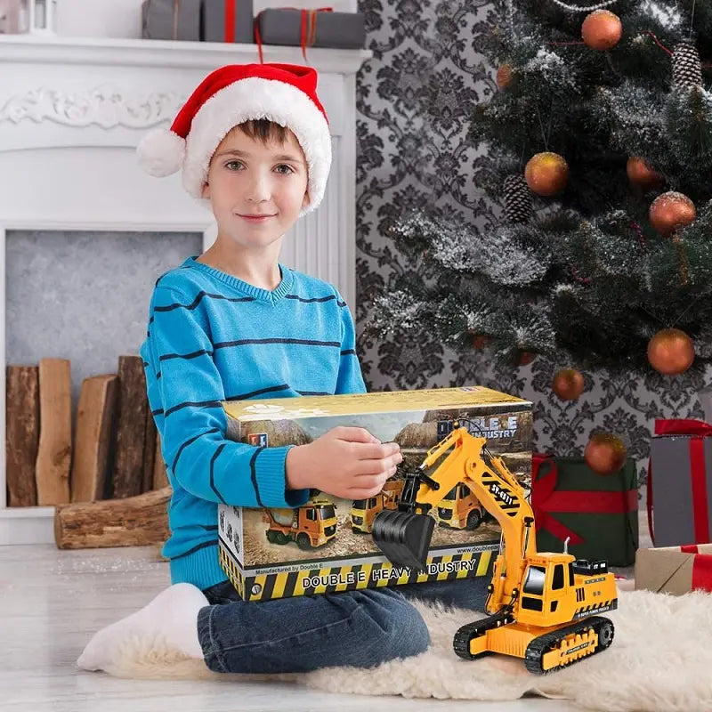 Double E E511-003 2.4GHz Remote Control Excavator Car 1/20 Scale 11 Channel Fully Functional With Lights Sounds Toy Car