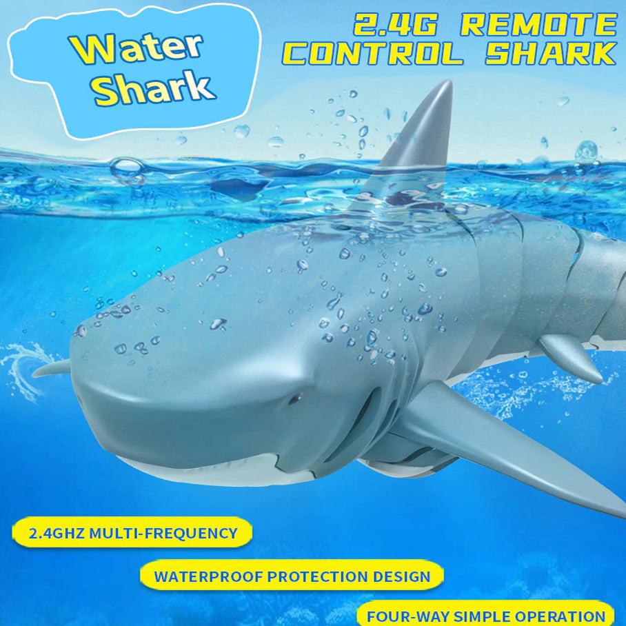 2.4GHz Electric Great White Shark Remote Control Swim Toy RC Boat Prank Gift Kid