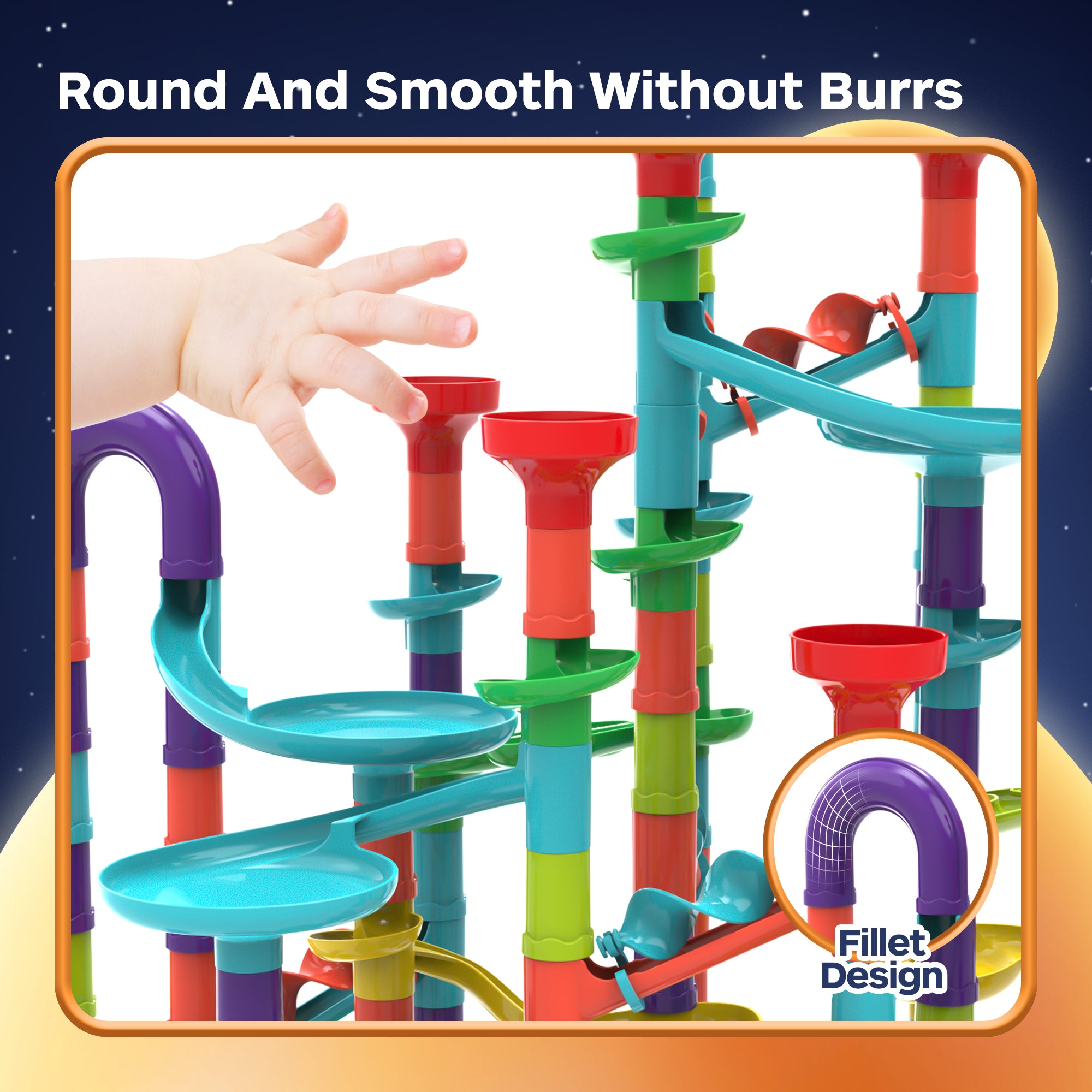 Fonderland 303pcs Large Marble Race Run Building Blocks with Luminous Beads Toys Educational Preschool Kids Deluxe Set