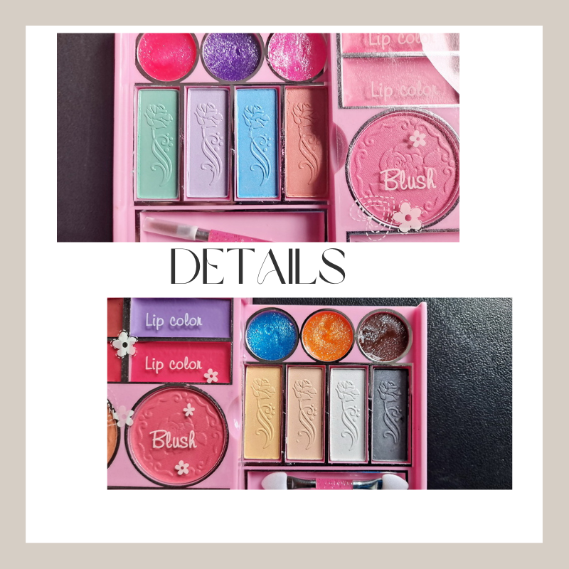 Kid Girls Makeup Set Glamour Makeup Compact Eco-friendly Cosmetic Pretend Play Kit Princess Toy