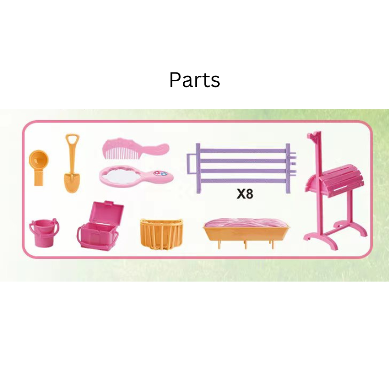 18pcs Fantasy Dream Series Magical Elf Horse Barn Children Pretend Playset Mini Model Elf Horse Toy Gift