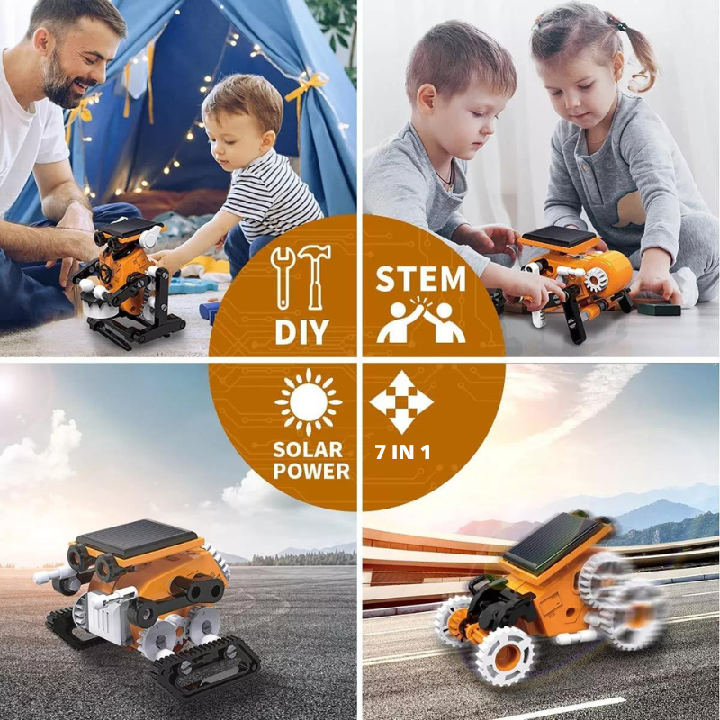 7 In 1 DIY Science Experiment Robot Building Educational Kit Solar Powered Solar Robot STEM Learning Kids Toy