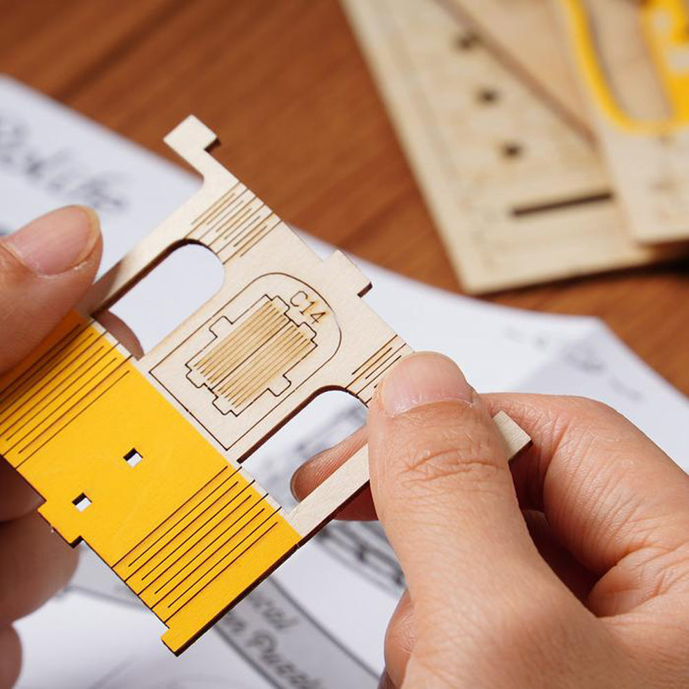 Robotime Rolife Vintage Retro Tramcar Modern DIY 3D Wooden Puzzle Model Kit Toy TG505