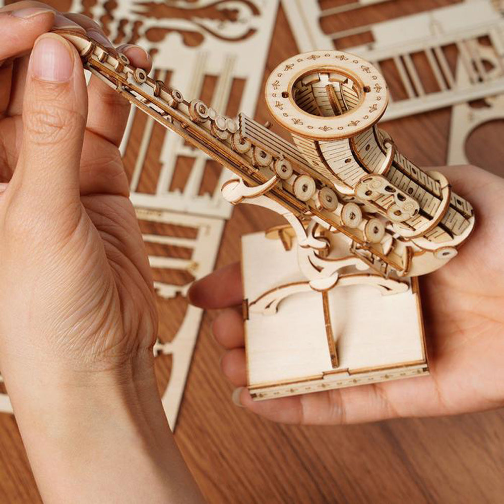 Robotime Saxophone Modern DIY 3D Wooden Puzzle Model Kit Toy Gift TG309