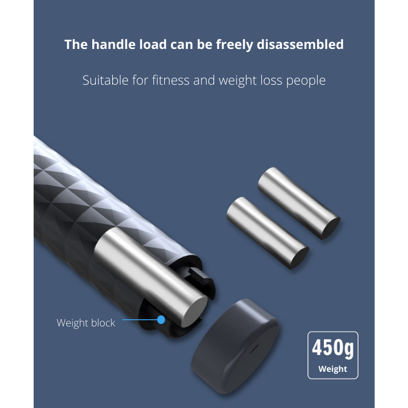 2-IN-1 Smart Cordless Skipping Rope With Digital Counter Non-slip Handle for Gym Sports Fitness - Black/Gray