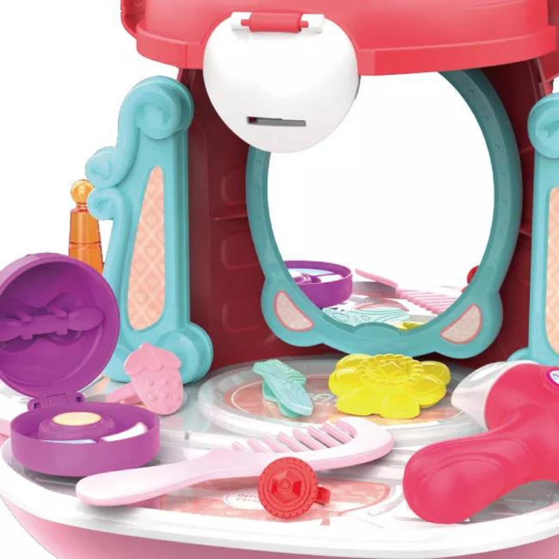 28pcs 2-in-1 Plane Pretend Dresser Makeup Table Children Education Play House Toys Kids Gift