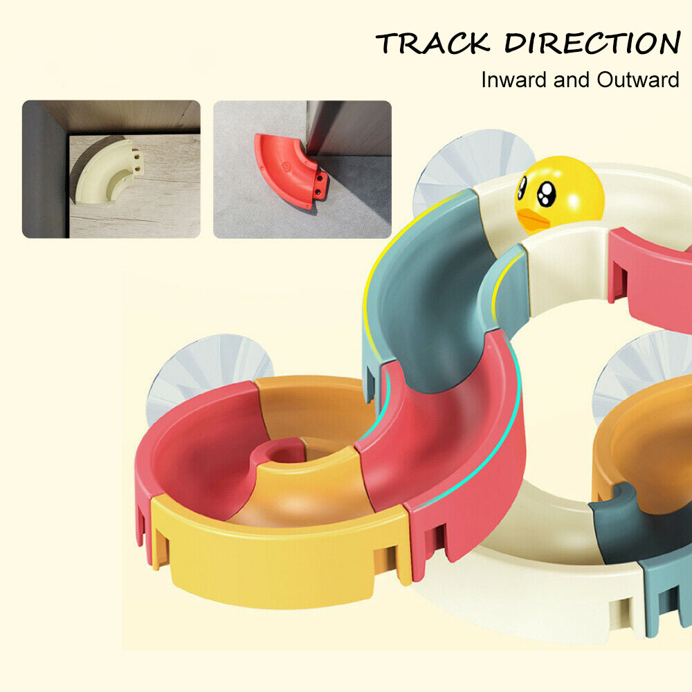 66PCS DIY Baby Kid Bath Tub Shower Toy Track Run Slide Water Play Spray Set