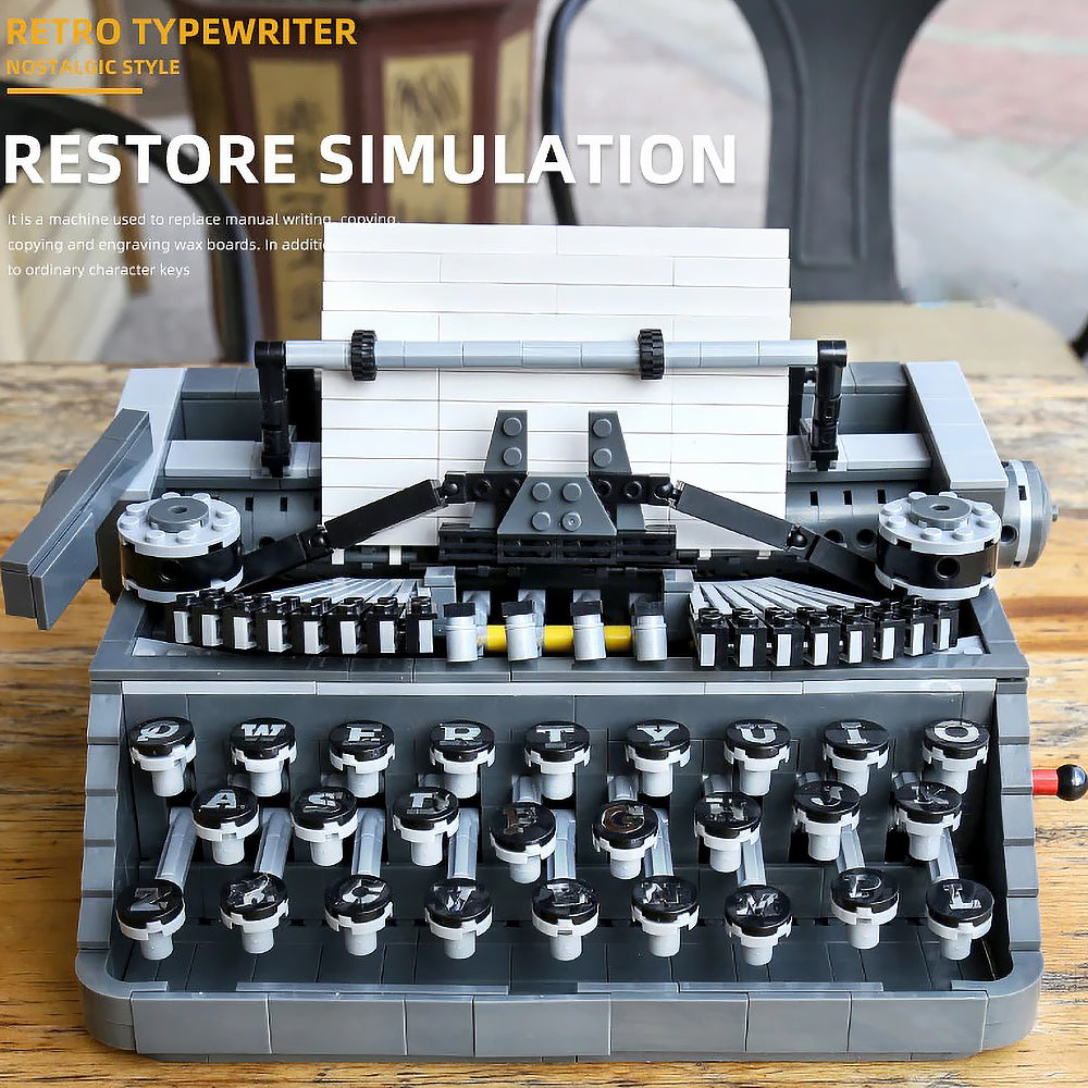 1618 Pcs Type Writer Classic Typewriter Mechanical Building Blocks Bricks Kids and Adult Gift Toy