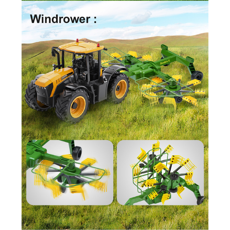 Double E S052-003 Remote Control Dual Rotary Swath Windrower Accessory for RC Truck E359-003 & E360-003