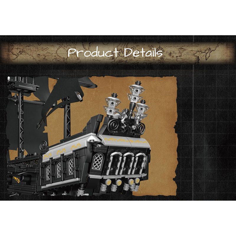 2868pcs Mould King 13111 Black Pearl Pirates Ship Building Blocks Toy Set