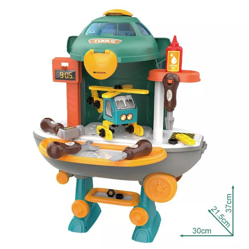 45pcs 2-in-1 Plane Pretend Play Repair Tool Workbench Children Education Play House Toys Kids Gift