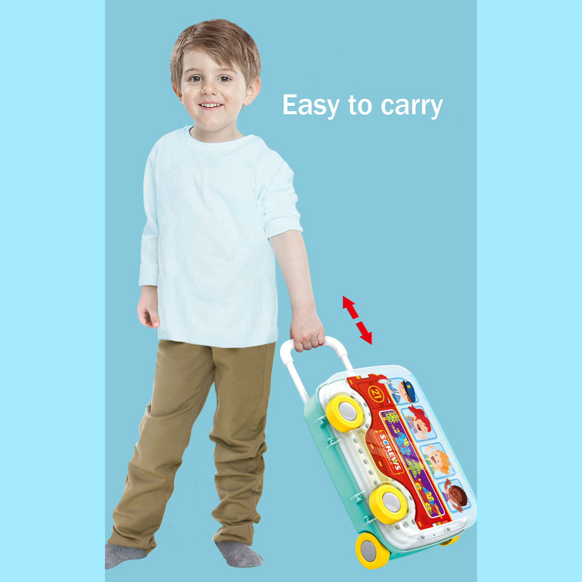 183pcs Creative STEM Mosaic Building Blocks Bricks Peg Spanner Screwdriver Assemble Toy Set Suitcase