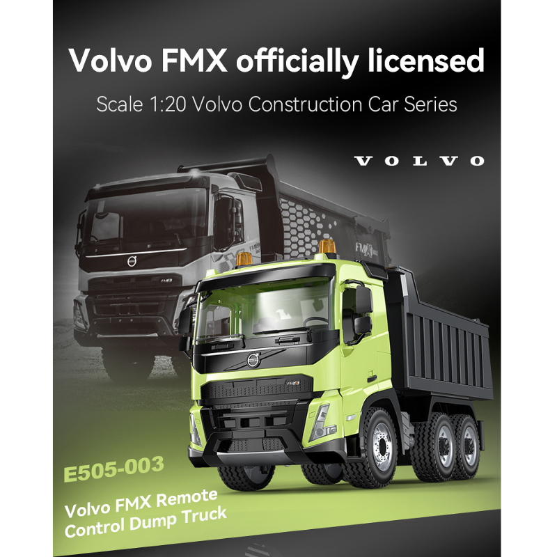 Double E E505-003 Remote Control 1:20 Volvo FMX Dump Truck Construction Car Vehicles