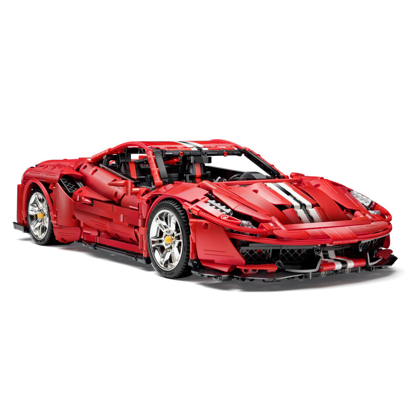 CaDA Bricks Master Series 1:8 Italian Supercar Red Devils Sports Car 3187pcs Model Building Blocks Technology Series Toy Set