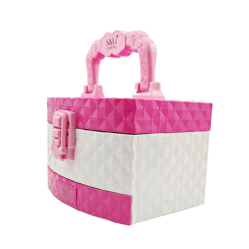 Kid Girls Makeup Set Jewellery Box Style Cosmetic Pretend Play Kit Princess Toy