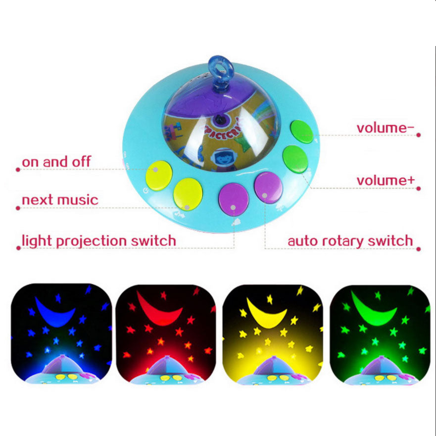 Remote Control Musical Cot Mobile Crib Bell Bed Ring Hanging Rotate Ra
