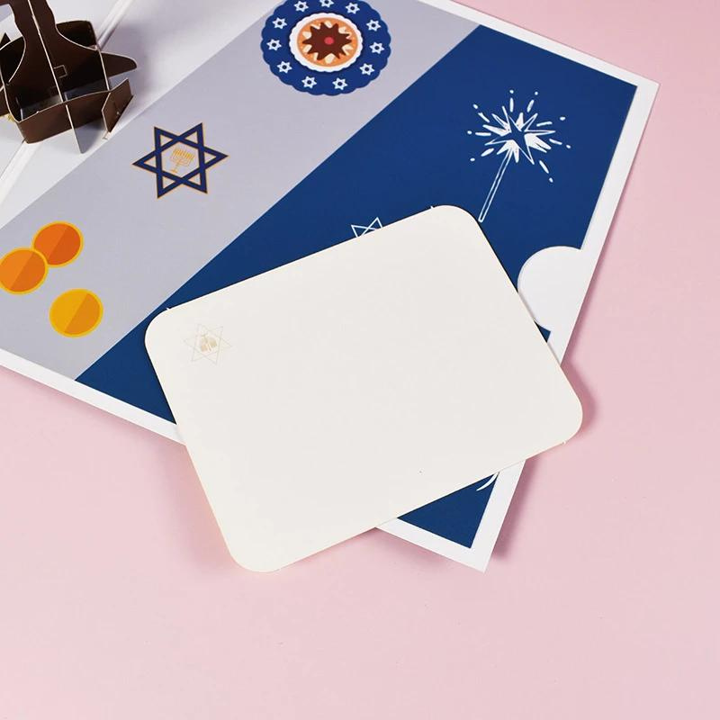 Premium Hanukkah Greeting Card – Handcrafted 3D Paper Art with Delicate Cut-Outs
