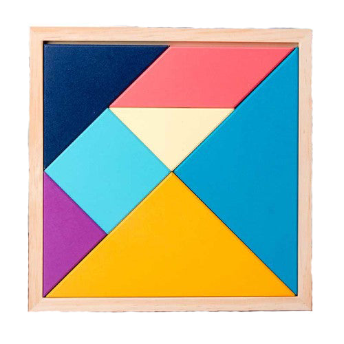 20cm Wooden Tangram Macaron Educational Montessori Toy Kid Puzzle Preschool