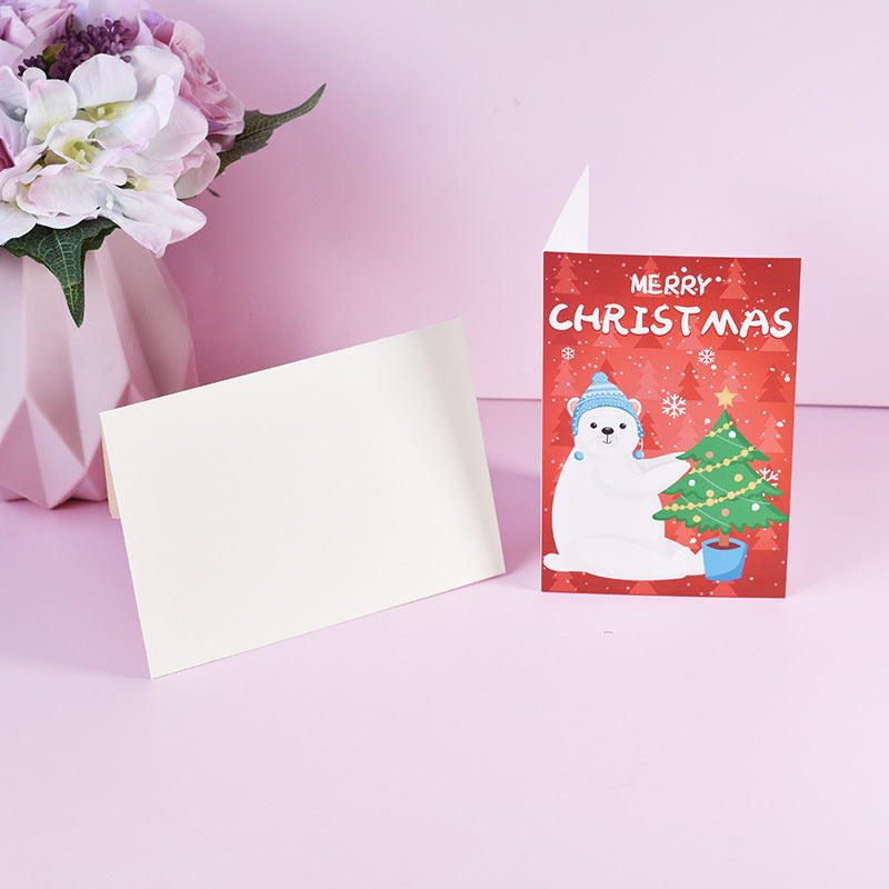 24pcs Premium Christmas Holiday Cards Xmas Holiday Cards 6 Styles Bulk Mixed Card Pack With Envelopes and Stickers - Cartoon Animals