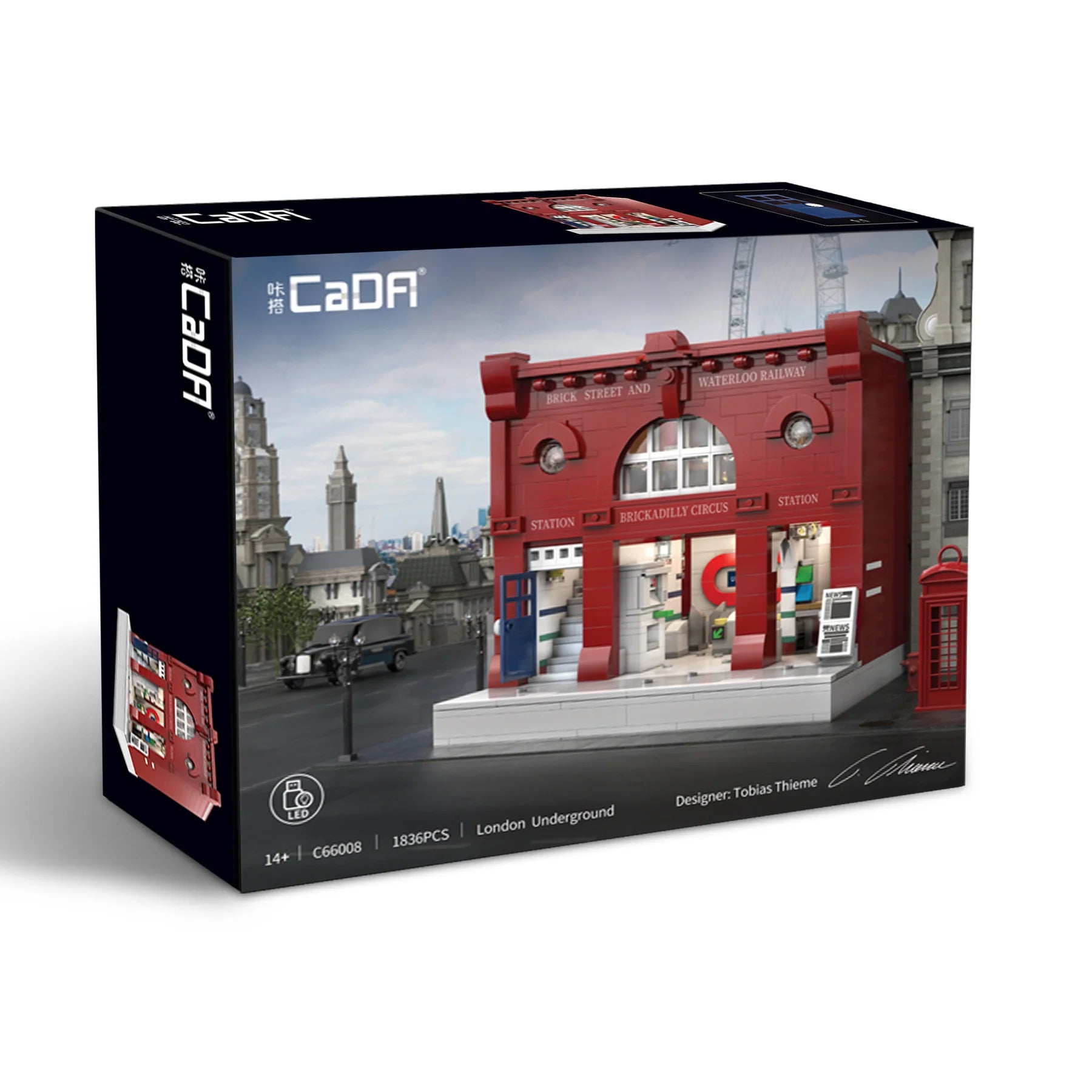 CaDA C66008W 1836 PCS London Underground Station Building Brick British Street Style