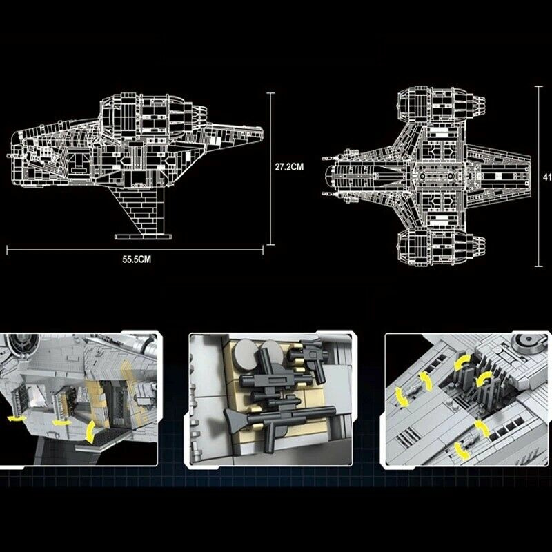 5018pcs Mould King 21023 Razor Crest Building Blocks Toy Set