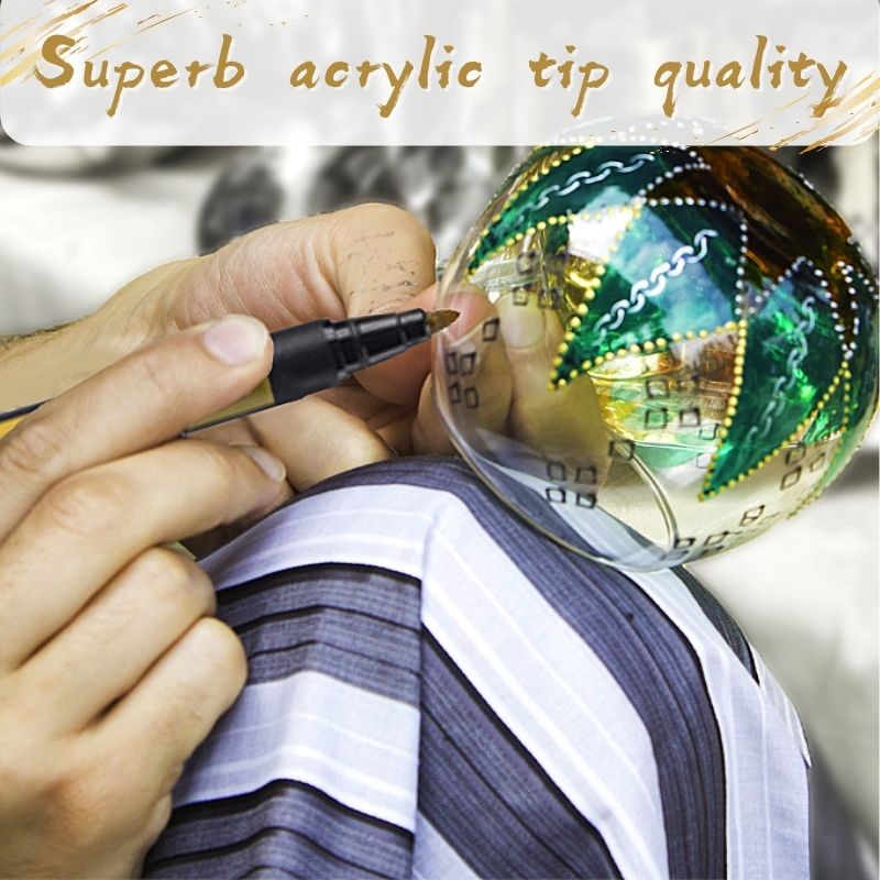 10-Colour Kid-Safe Acrylic Paint Pens | Quick-Dry, Non-Toxic Markers for Rock, Fabric, Ceramic & Multi-Surface Art – Includes Eco-Friendly Case (Ideal for Young Artists!)