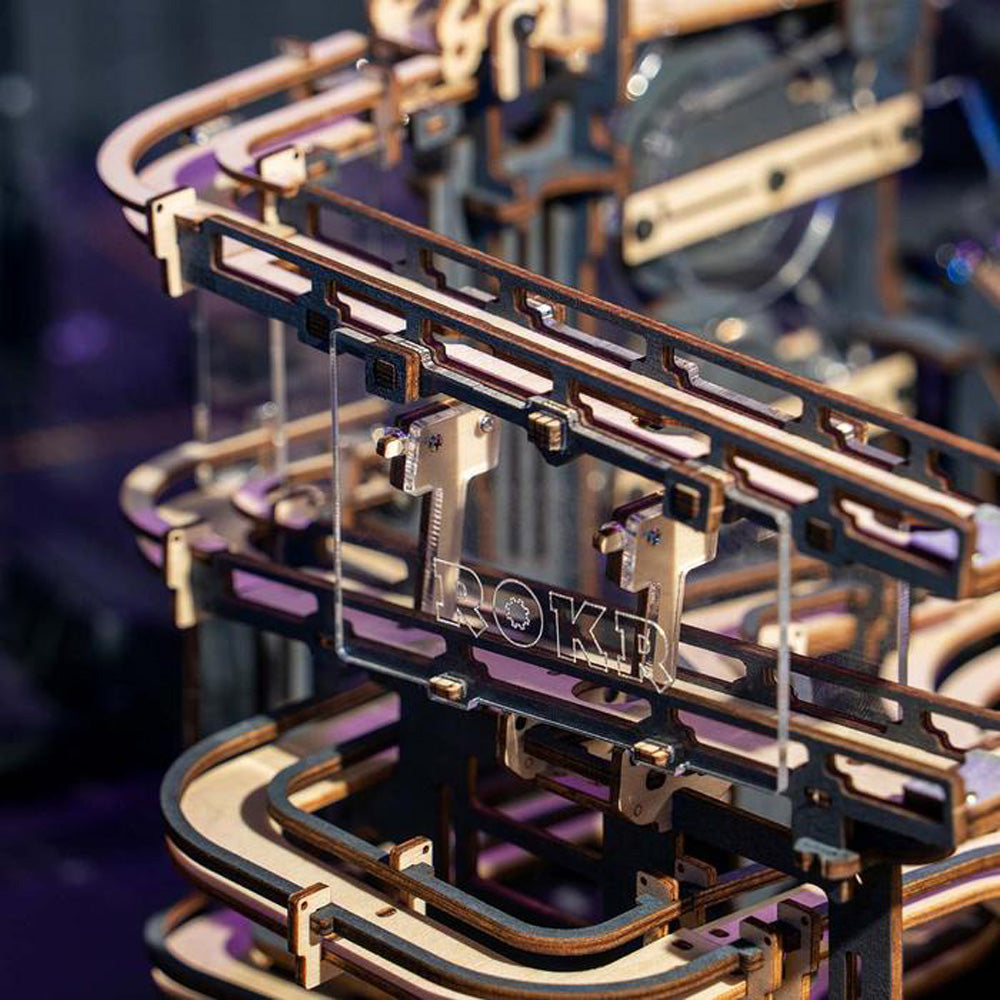 Robotime Marble Night City ROKR 3D Wooden Puzzles DIY Marble Run Model Kit LGA01