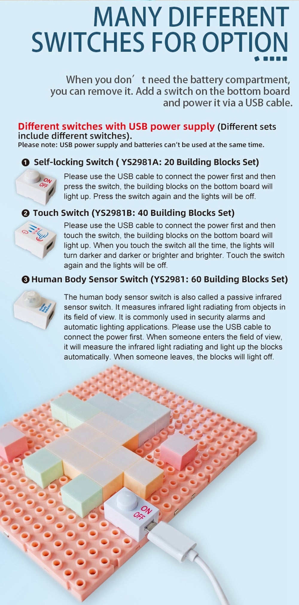 60pcs Diy Electonic Building Block Led Flashing Light Multi-Creative Assembling Flashing Light Electronic Puzzle