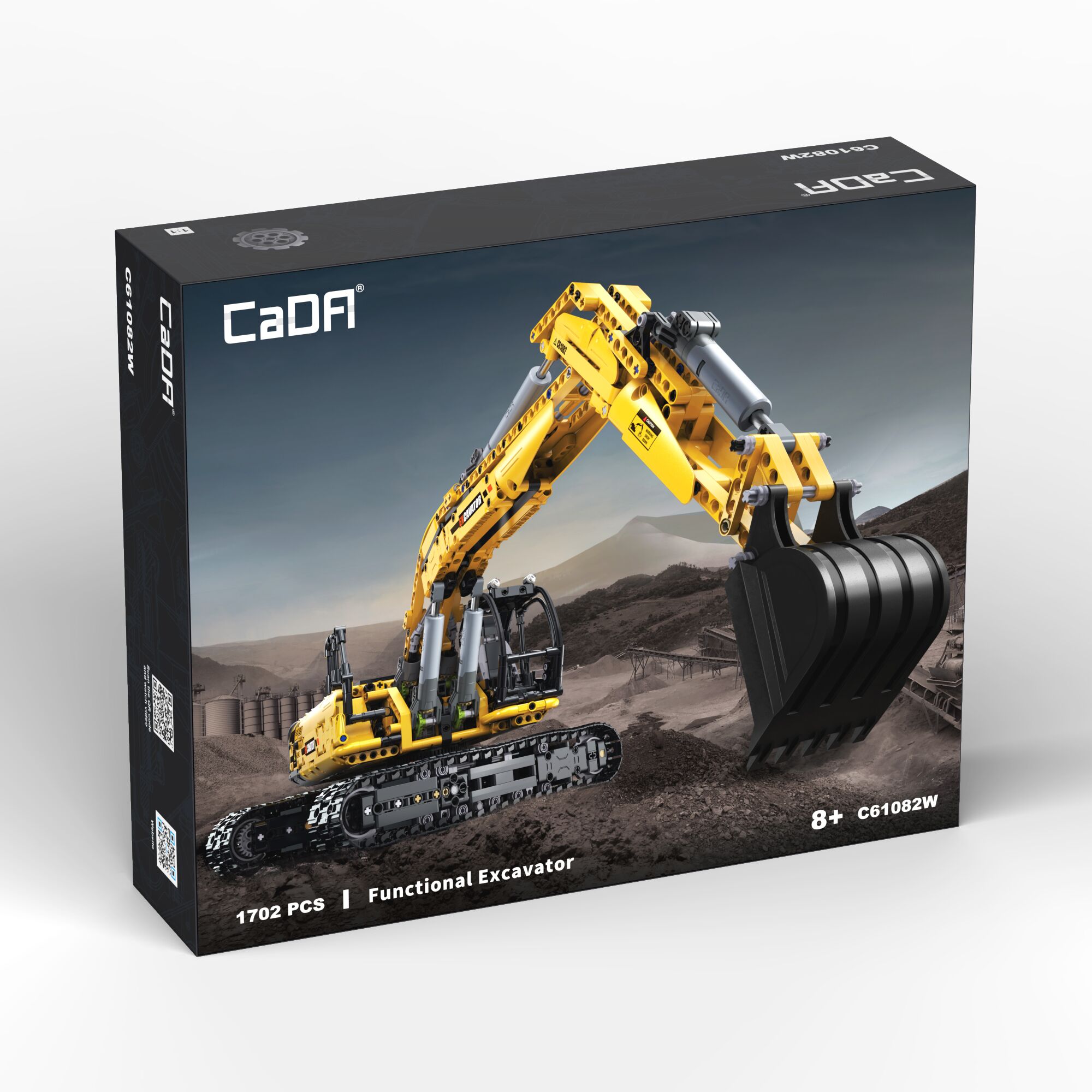 CaDA C61082W 1702pcs High-Tech Excavator Truck Vehicles Building Blocks Models