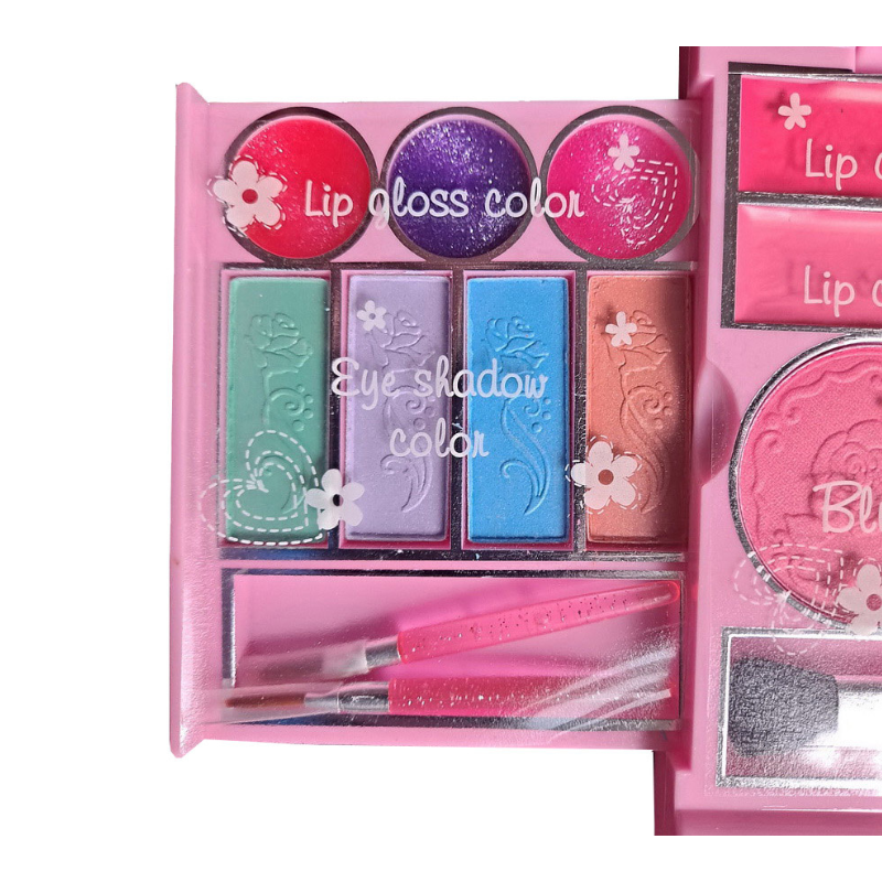 Kid Girls Makeup Set Glamour Makeup Compact Eco-friendly Cosmetic Pretend Play Kit Princess Toy