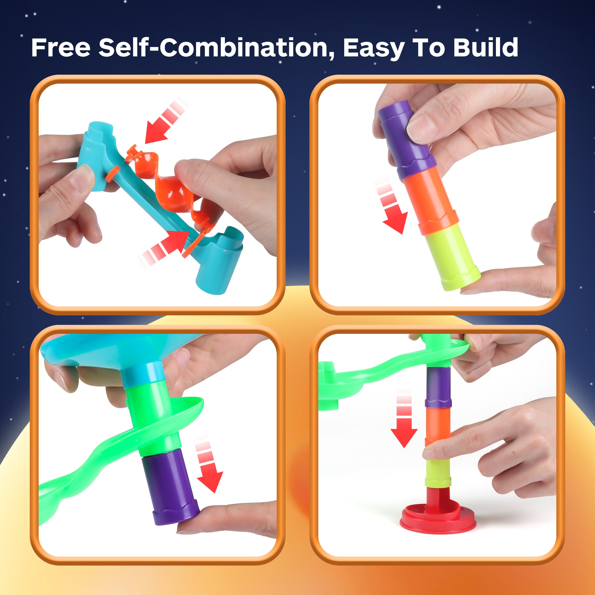 Fonderland 303pcs Large Marble Race Run Building Blocks with Luminous Beads Toys Educational Preschool Kids Deluxe Set