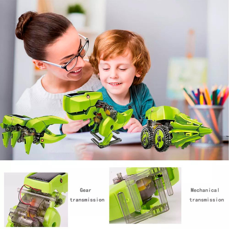 3 In 1 DIY Science Solar Power Energy System Robot Kit Solar Powered T-Rex Ground Drill Truck Beetle STEM Learning Kids Toy