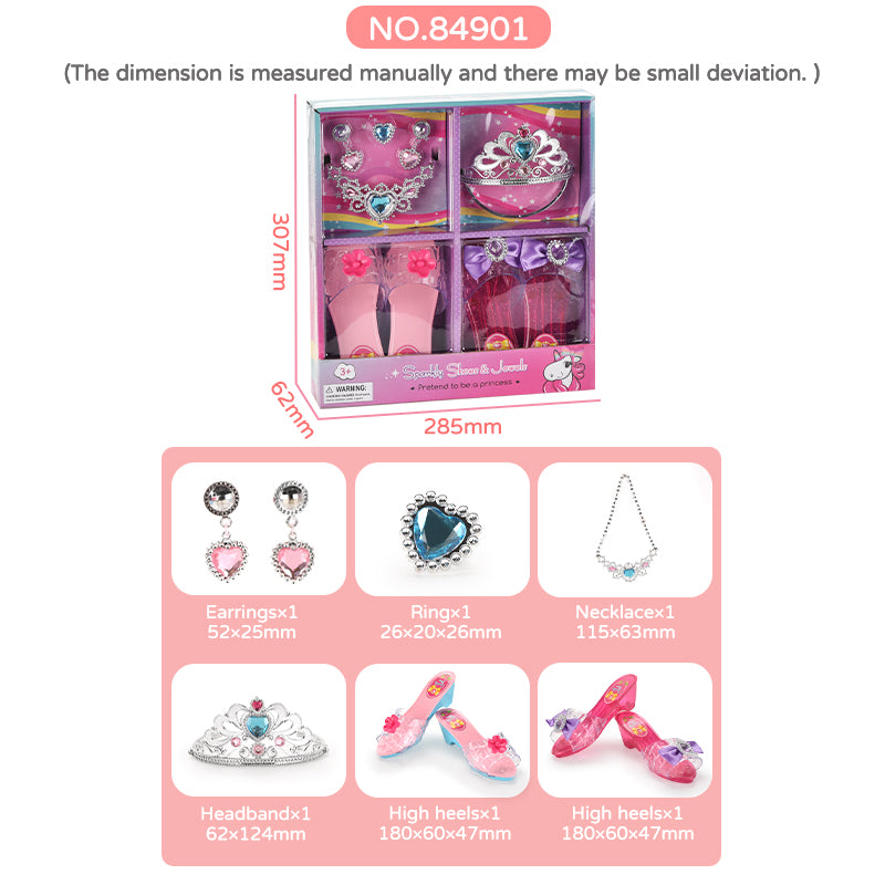 Girls Play Set Princess Toys Dress Up and Tiara Role Play Collection Fashion Princess Toy