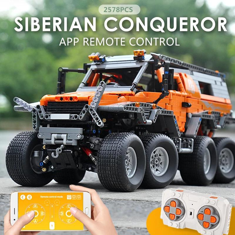 2578pcs Mould King 13088 Avtoros Shaman Siberia Off-Road Vehicle Model APP Remote Control Building Blocks Toy Set