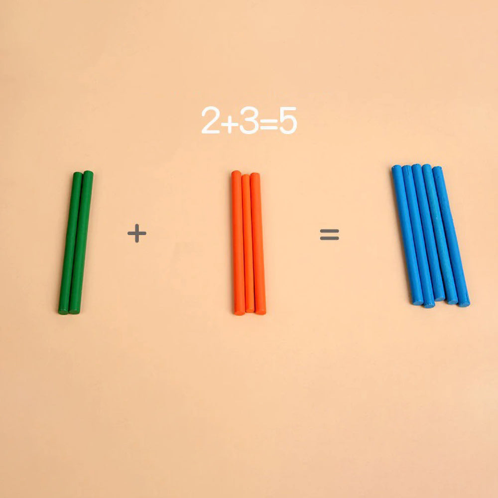 Wooden Math Kit for Kids 3+ | STEM Learning Toy with Counting Sticks, Number Cards & Marker | Develop Numeracy, Creativity & Logic | Non-Toxic Preschool Gift