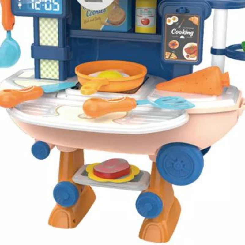 30pcs 2-in-1 Plane Pretend Play Big Kitchen Stove Food Cooking Set Children Education Play House Toys Kids Gift