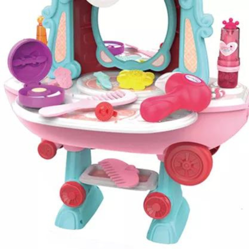 28pcs 2-in-1 Plane Pretend Dresser Makeup Table Children Education Play House Toys Kids Gift