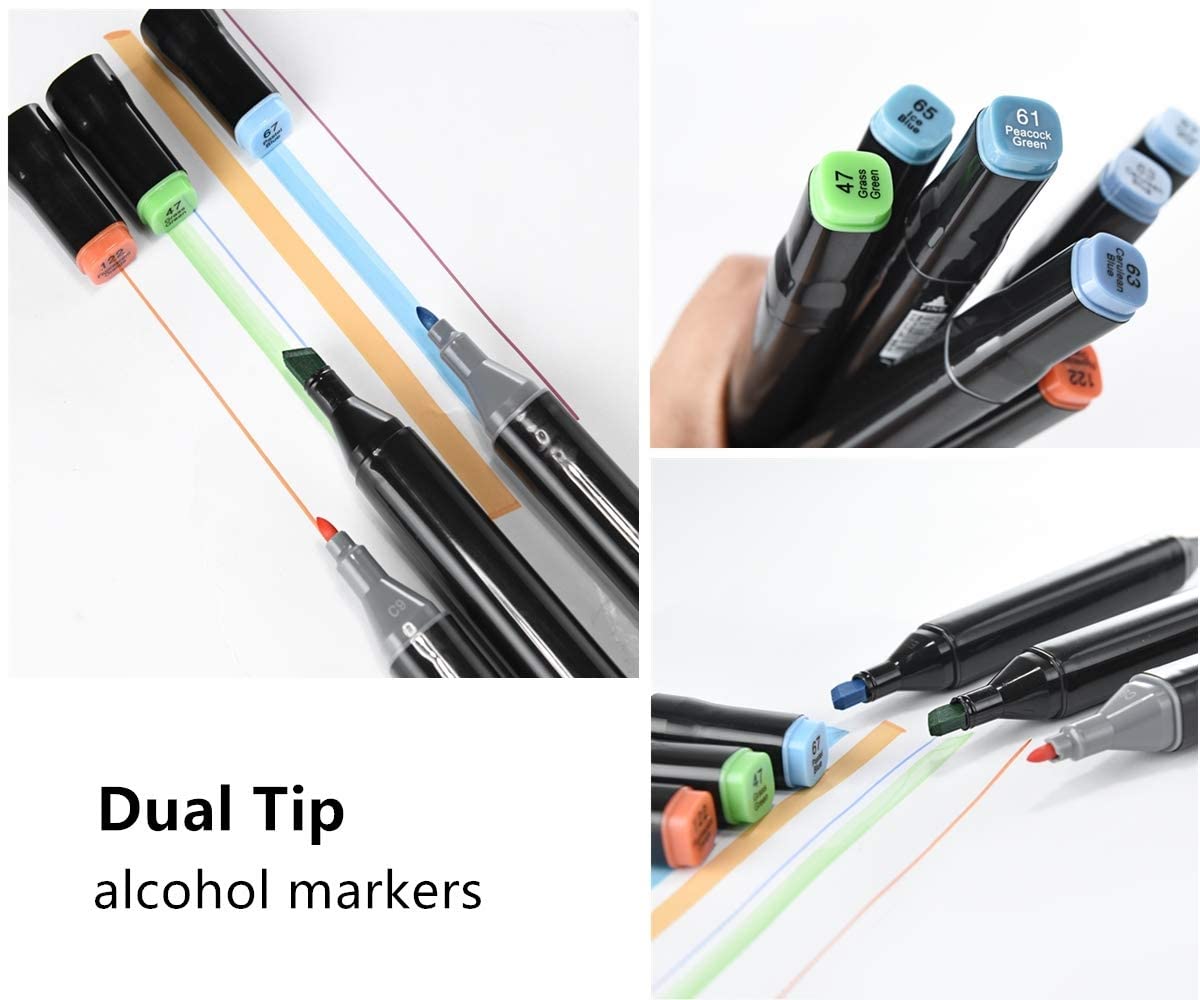 262PCS Color Marker Art Set Double Head Alcohol Based Children Gift