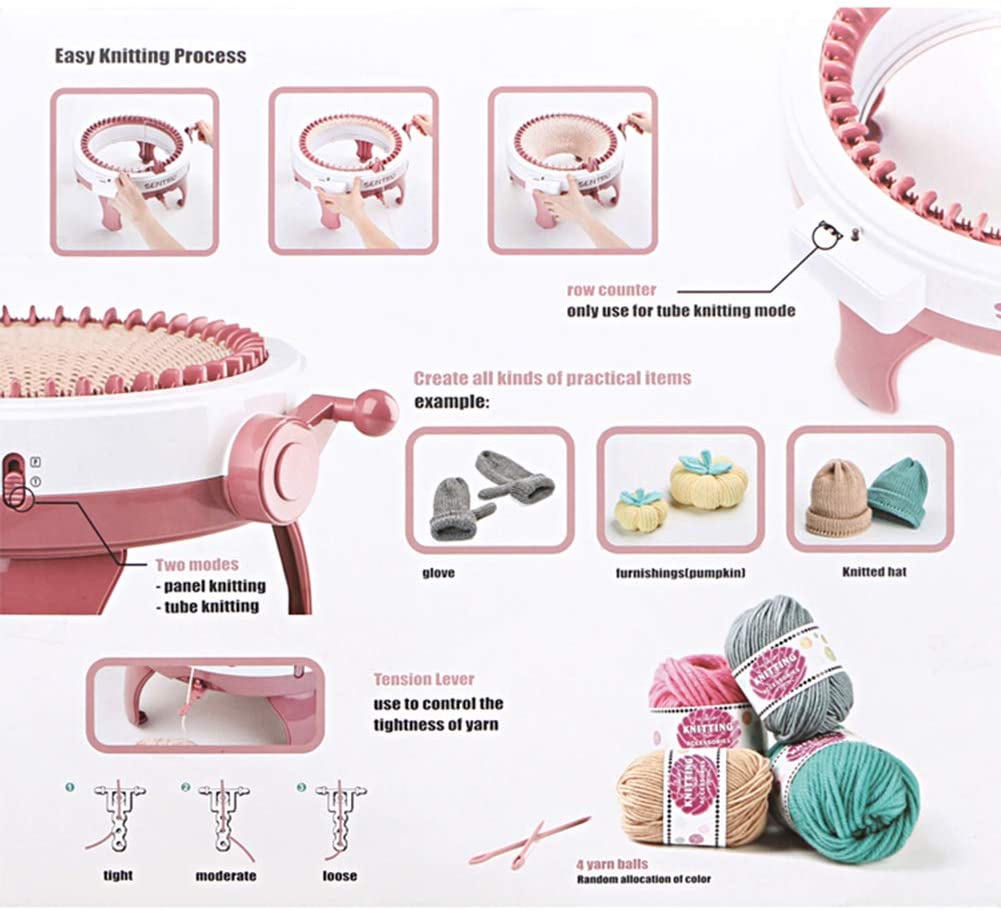 Sentro 48 Needle DIY Yarn Hand Knitting Machine Weaving Loom Knit for Scarf Hat Kid